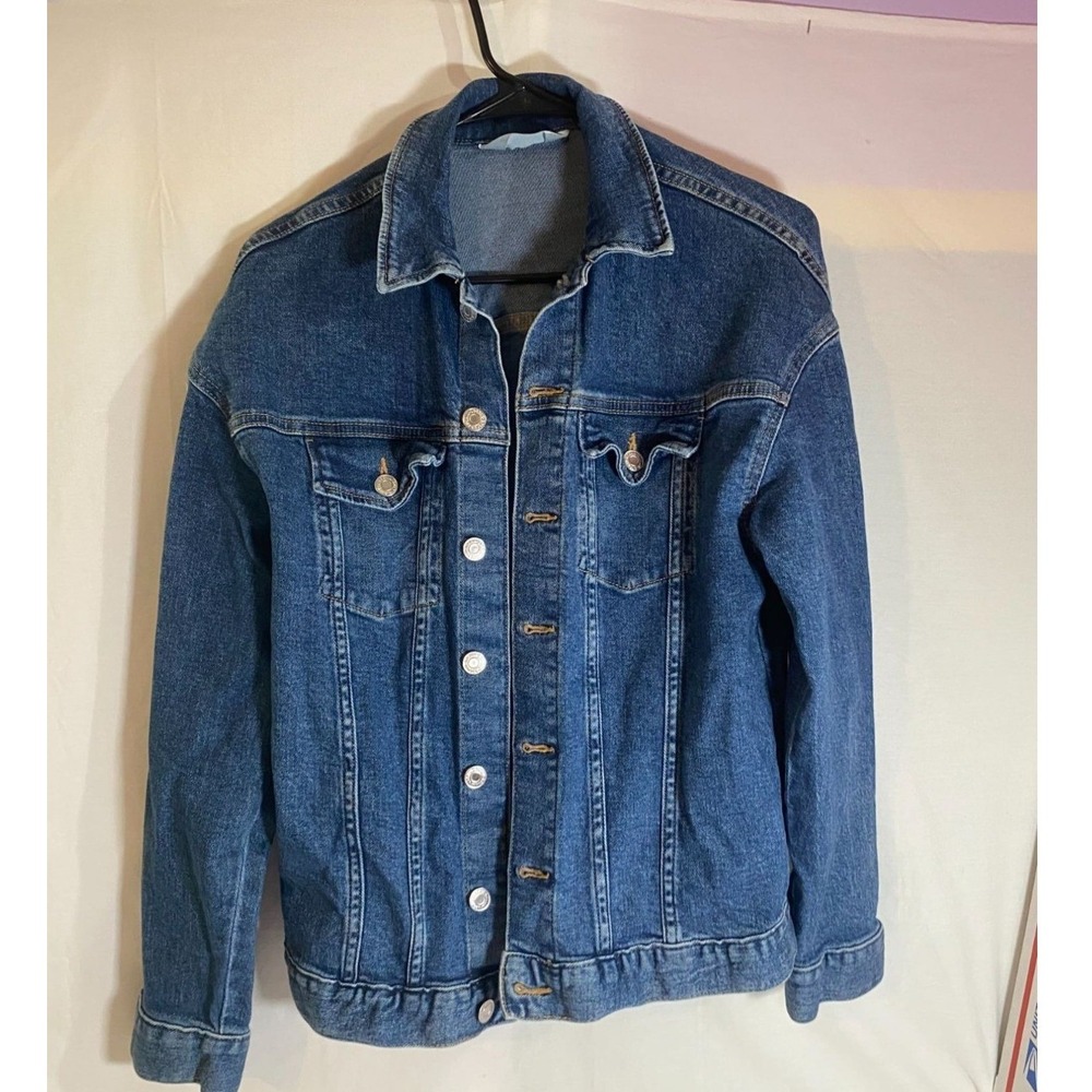 HM Kids Blue Denim Trucker Jacket Medium Wash Stretch Cotton P/N 1087115 6